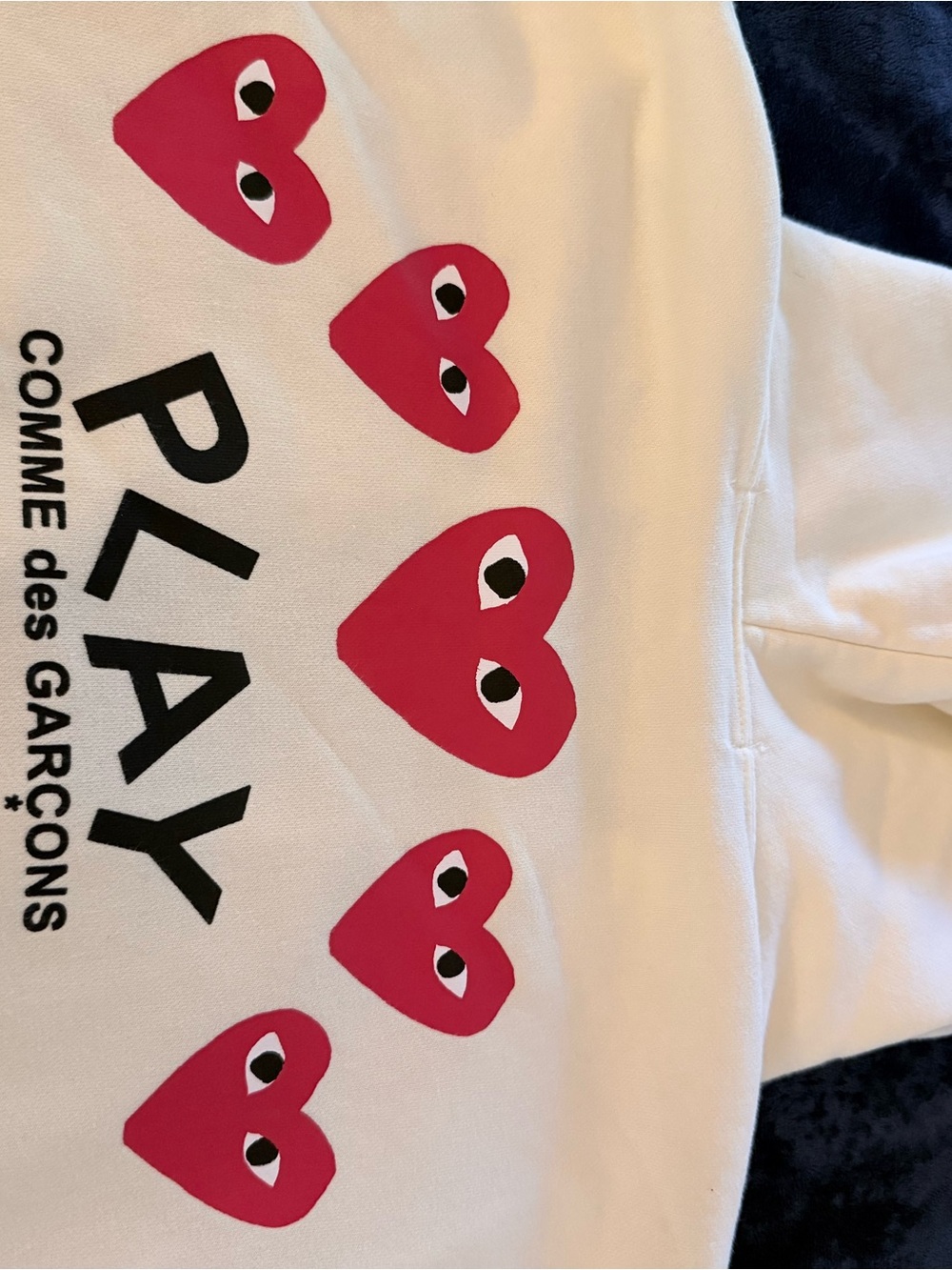 Comme des Garçons PLAY Kids White Hoodie with Red Heart Logo